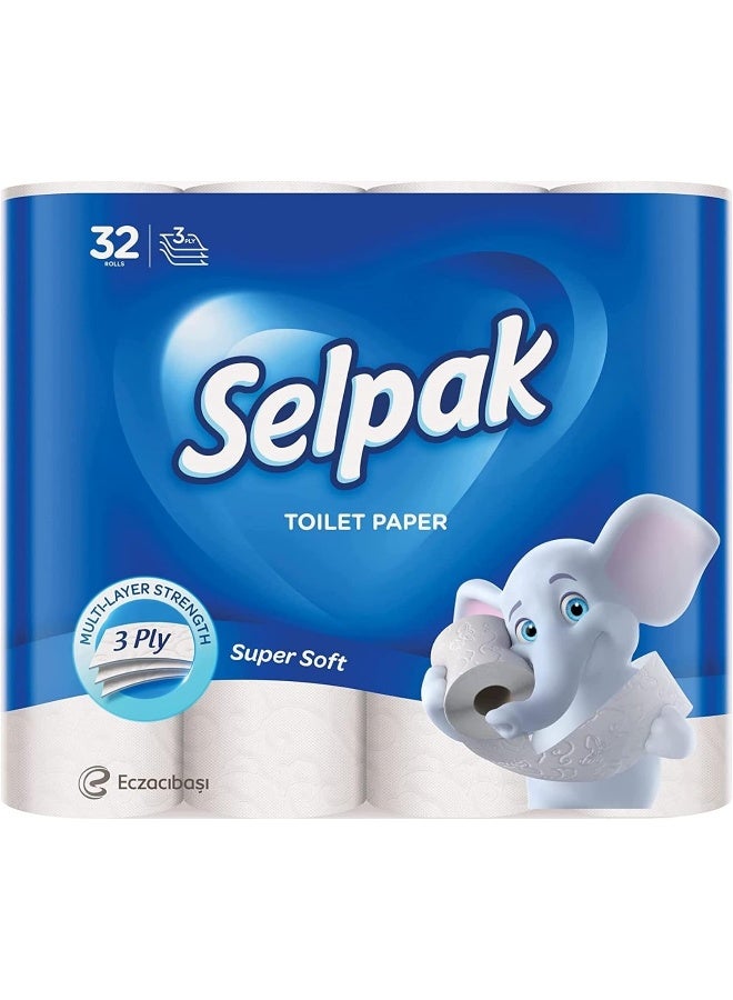 Selpak 3 Ply Toilet Paper 32 Rolls 140 Sheets - Image 1
